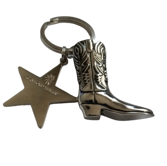 Gaylord Texan Cowboy Boot & Star Keychain Unisex – Silver Western Charm - Picture 1 of 2
